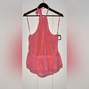 Vintage Ryegrass Babydoll Chiffon Semi‎ Sheer Fairy Milkmaid Halter Blouse XLY2K